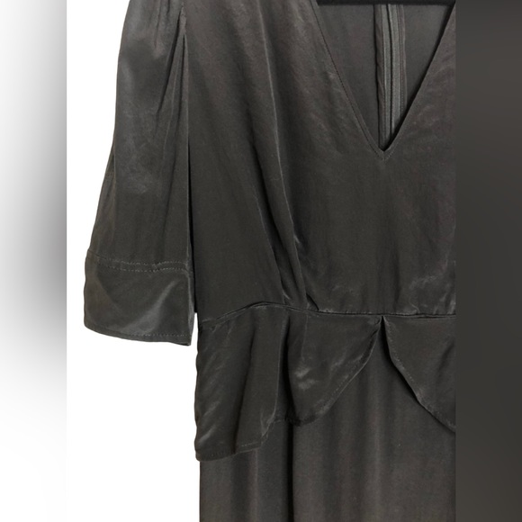 Stella McCartney Black 100% Silk Short Sleeve Mini Dress Size 42 IT/ US 8 - Picture 2 of 10